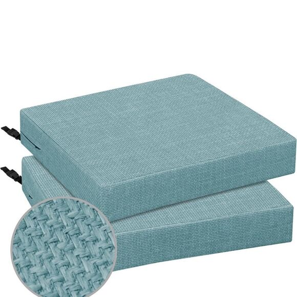 Waterproof Linen Patio Cushions Teal Color - Picture 1 of 6